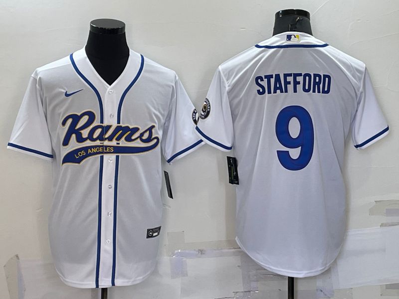 Men Los Angeles Rams #9 Stafford White 2022 Nike Co branded NFL Jerseys